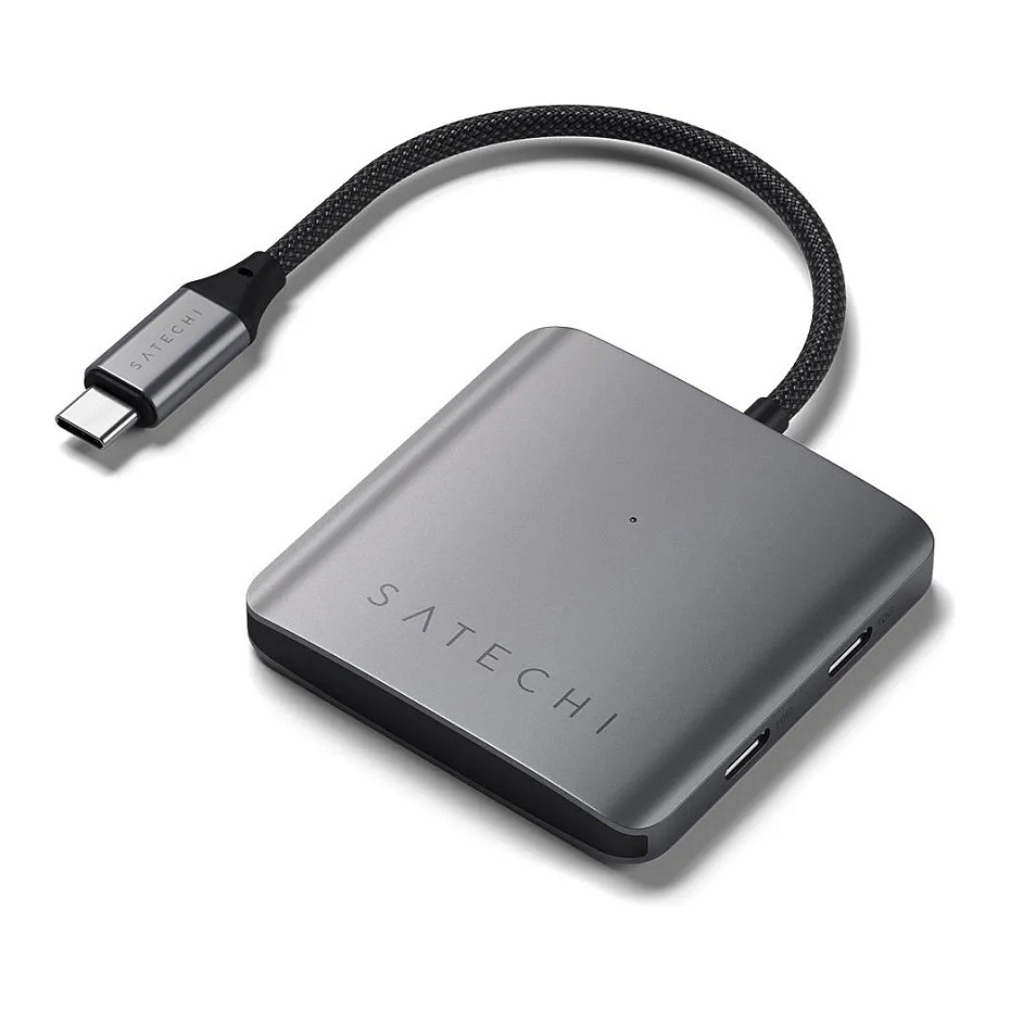 Satechi USB-C PD 4-Port Hub Aluminiumgehäuse, USB-C PD Anschluss zum Laden avec bis zu 100 Watt, 3x USB-C 3.2 Gen 2 Anschlüsse avec bis zu 10 Gbit/s
