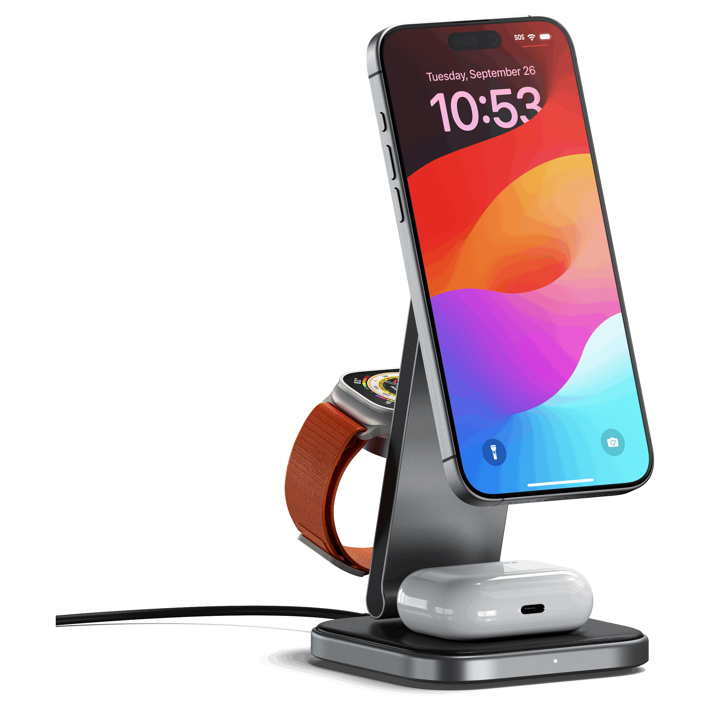 3-in-1 Foldable Qi2 Wireless Charging Stand Smartphone Zubehör