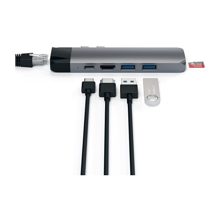 Satechi Type-C Pro Hub 4K HDMI with Ethernet space gray