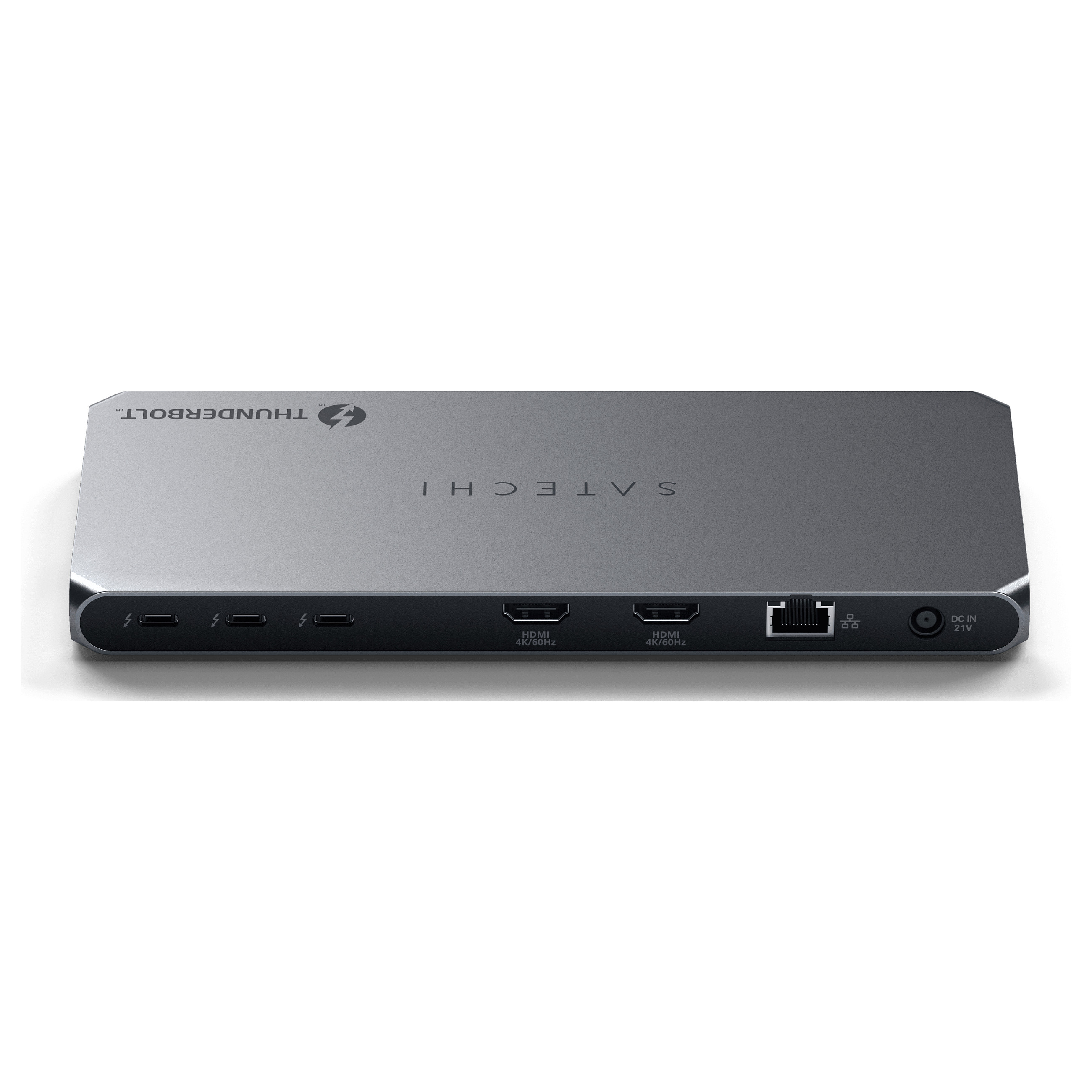Satechi Thunderbolt 4 Dockingstation mit DisplayLink, Space Grau, ST-DT4MDM-EU