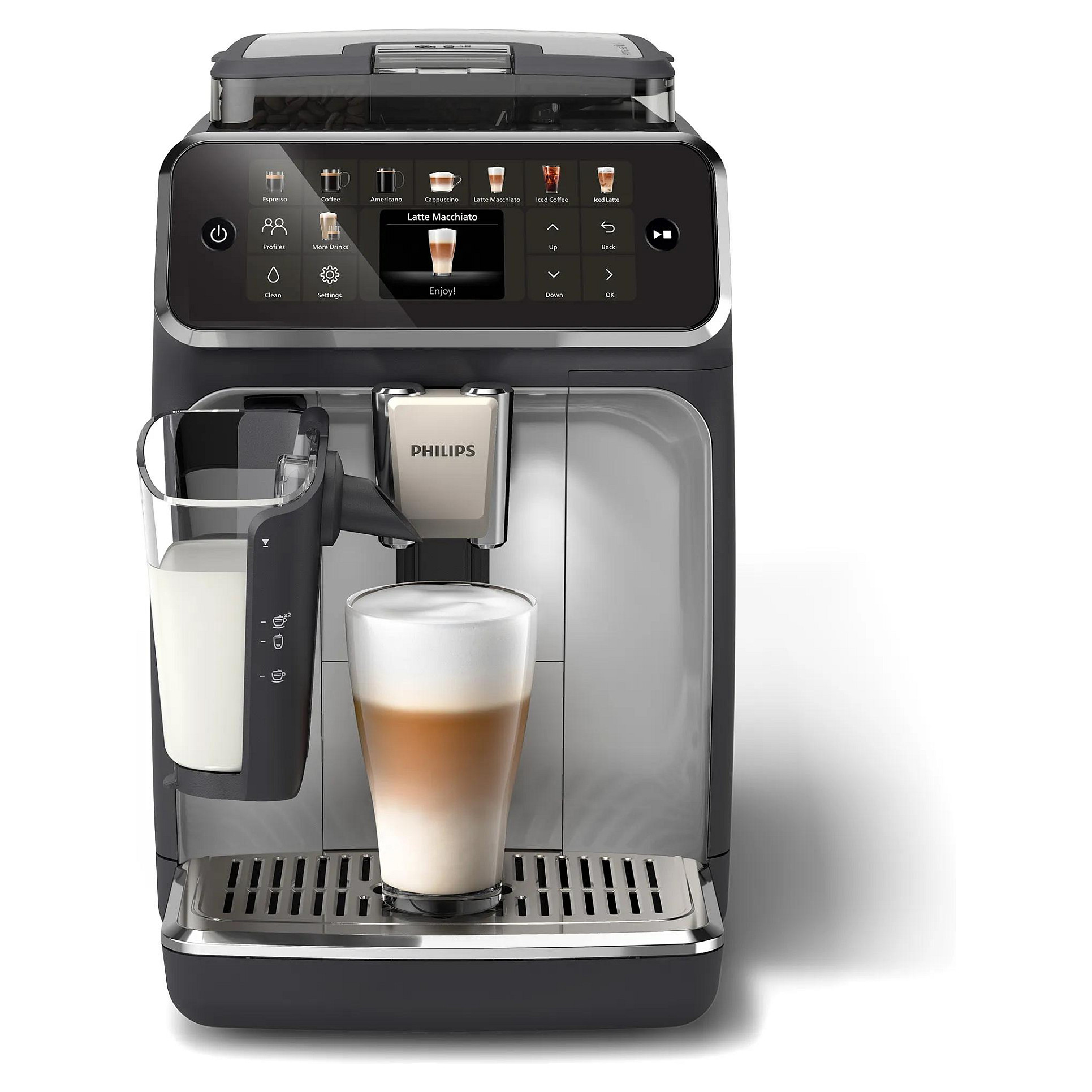 Philips Kaffeevollautomat EP5546/70 / Series 5500 LatteGo Silber/Schwarz Haushaltskleingeräte
