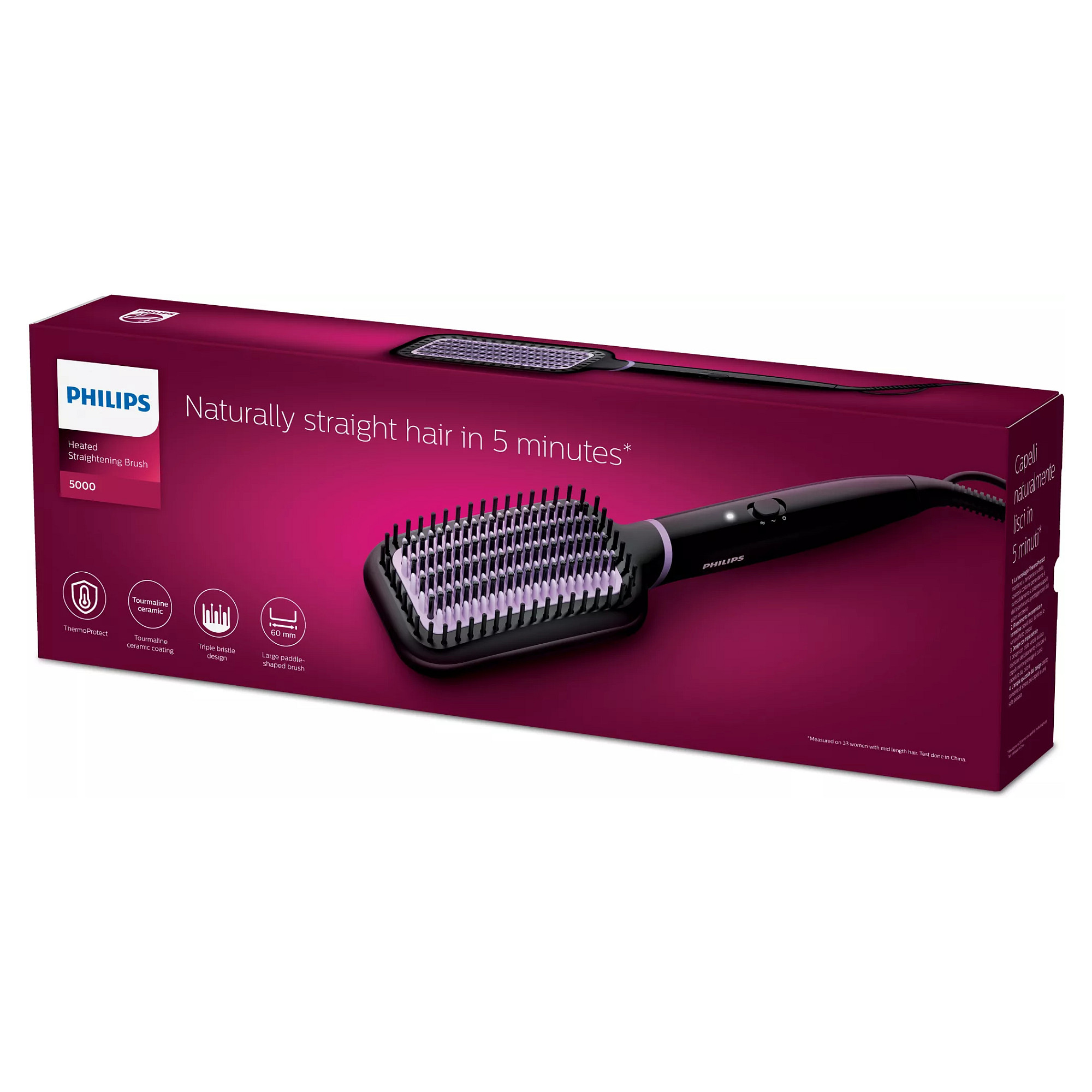 BHH880/00 StyleCare Essential Heated straightening brush, 2 temperature settings, Black
