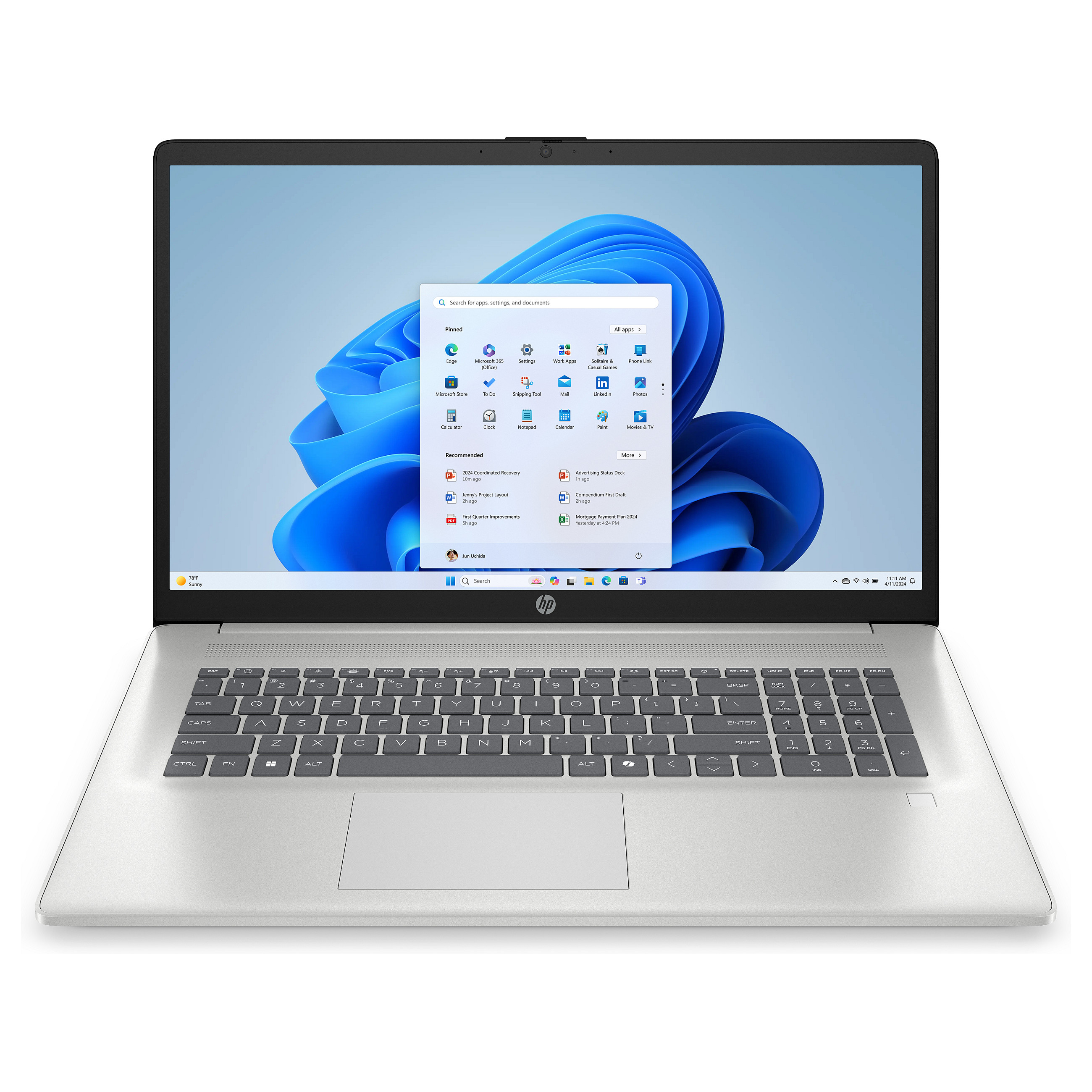 HP 17-cp2062nf R3-7320U/8GB/512GBSSD/W11 Home AZERTY French Layout