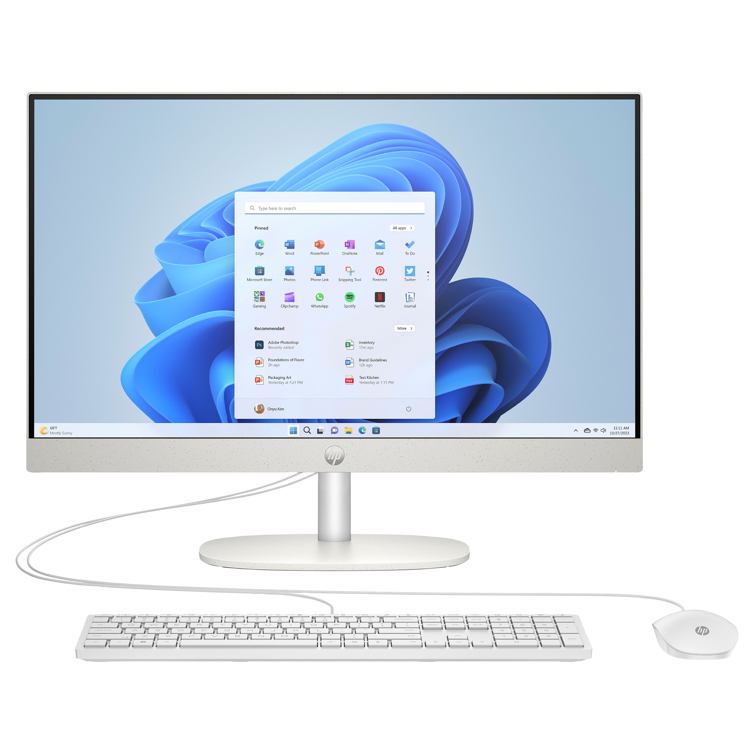 HP All-in-One 24-cr0089nf R7-7730U/16GB/512GBSSD/W11 Home AZERTY French Layout White