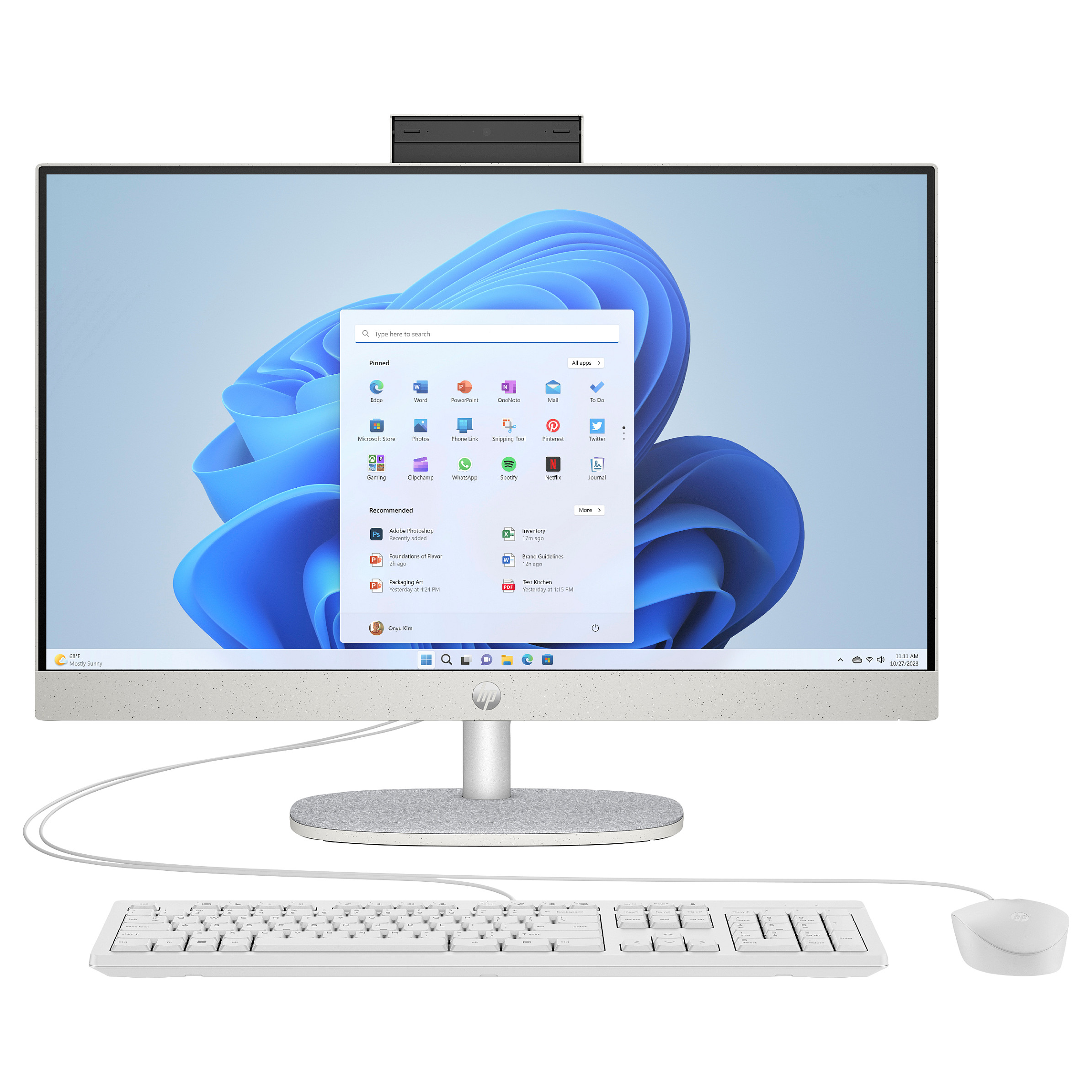 AIO HP 24-cr0450ng 23,8 i5-1334U/8GB/512SSD/W11 Home white All in One PC-Systeme