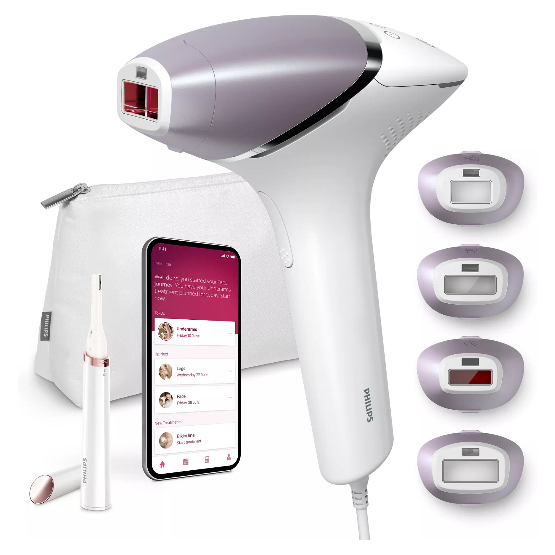 Lumea IPL Prestige Series 8000 BRI949/00 (wei/hellviolett, mit Korrekturtrimmer (HP6388)) Körperpflege