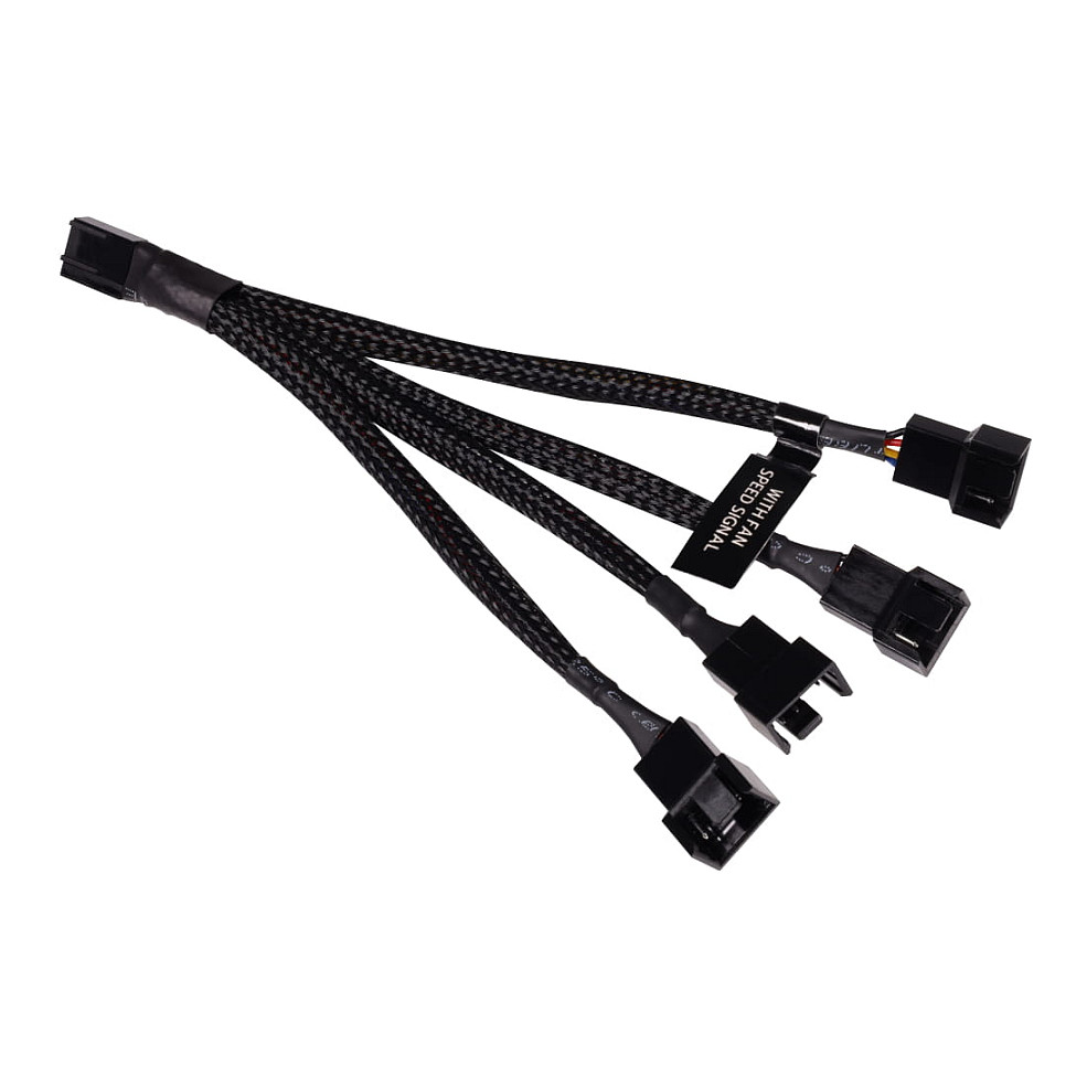 Alphacool Y-Kabelsplitter 4-Pin auf 4x 4-Pin PWM, 15cm (schwarz)