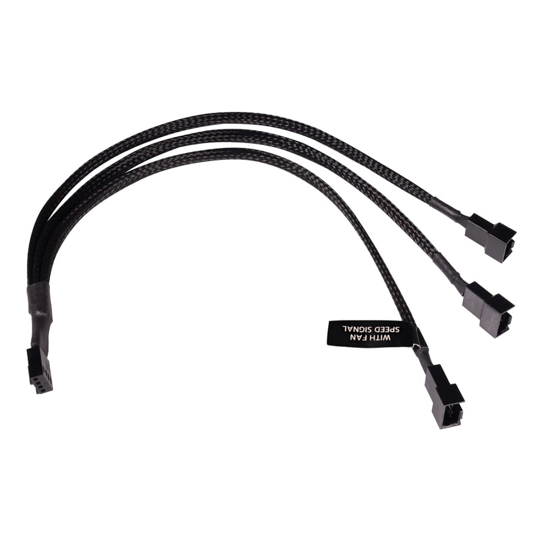 K Alphacool Y-Splitter 4-Pin auf 3x 4-Pin PWM 30cm - schwarz