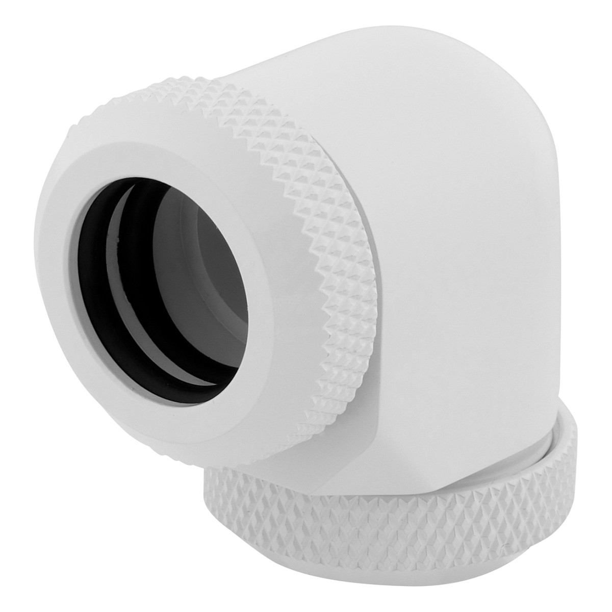 K Corsair Hydro X Series XF Hardline Adapter 90 Grad 12mm AD auf 12mm AD Hardtube - 2er Pack, weiß