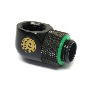 Bitspower Adapter 90 Grad G1/4 Zoll AG auf G1/4 Zoll IG - drehbar, schwarz matt Gehäusezubehör