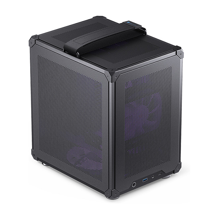 Jonsbo C6 PC-Gehäuse, Mini-Tower, Micro-ATX, mit Tragegriff - schwarz Midi-/Mini-Tower