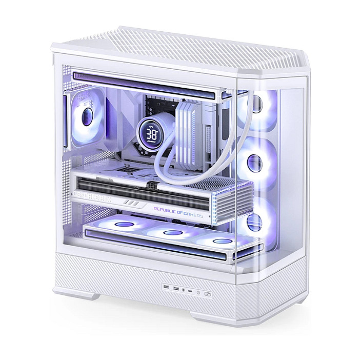 Jonsbo D400 PC-Gehäuse, Midi Tower, ATX, Tempered Glass - weiß Midi-/Mini-Tower