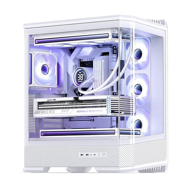 Jonsbo D400 PC-Gehäuse, Midi Tower, ATX, Tempered Glass - weiß