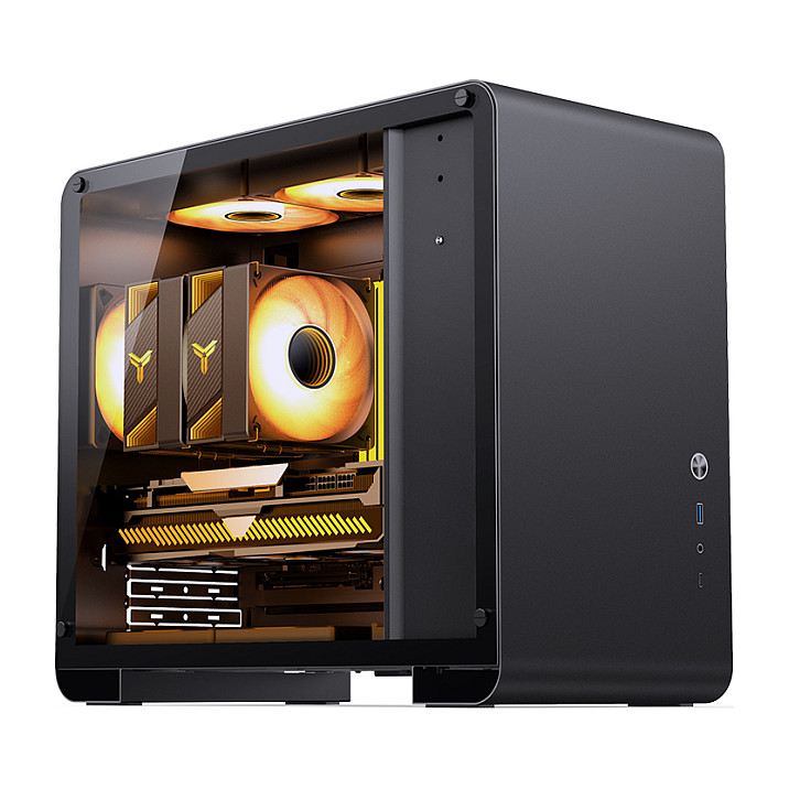 Jonsbo U4 Mini Micro-ATX-Gehäuse, Tempered Glass - schwarz