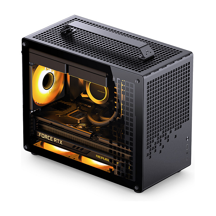 Jonsplus Z20 Micro-ATX Gehäuse, mit Tragegriff - schwarz
