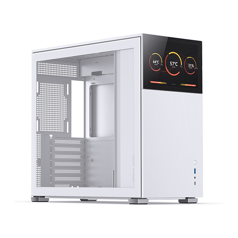 Jonsbo D41 Screen ATX Gehäuse, Tempered Glass - weiß