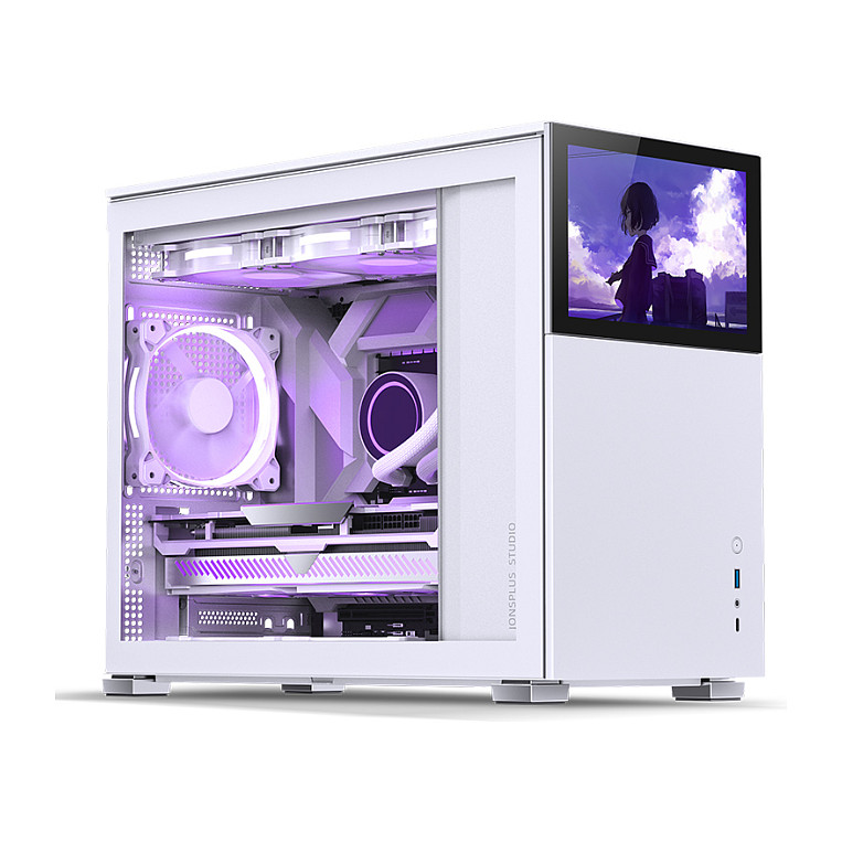 Jonsbo D31 Screen Micro-ATX Gehäuse, Tempered Glass - weiß
