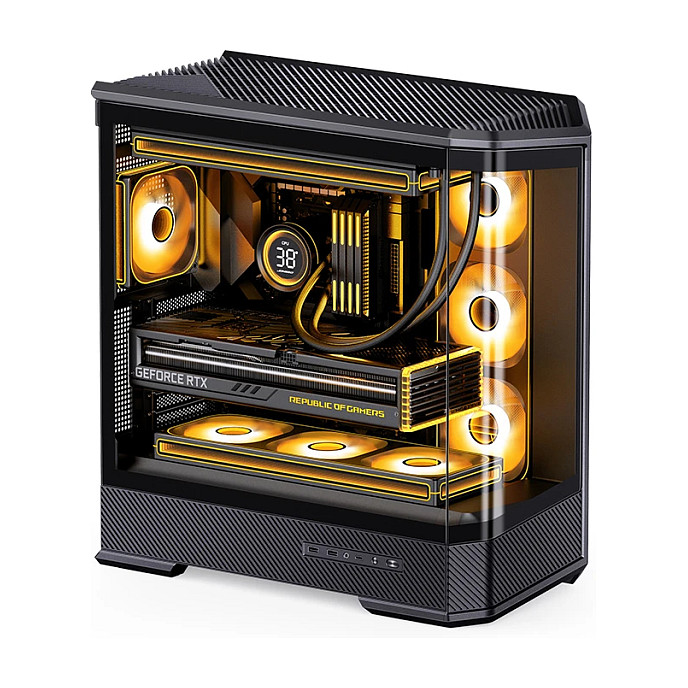 Jonsbo D400 PC-Gehäuse, Midi Tower, ATX, Tempered Glass - schwarz Midi-/Mini-Tower