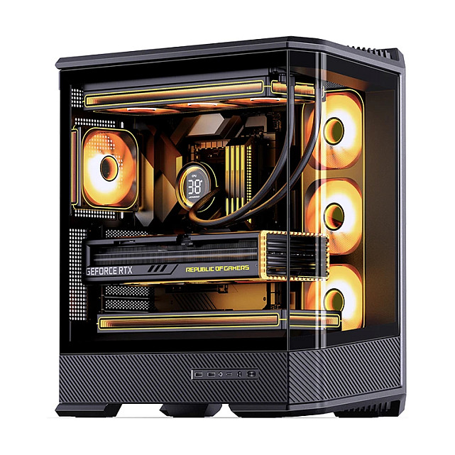 Jonsbo D400 PC-Gehäuse, Midi Tower, ATX, Tempered Glass - schwarz