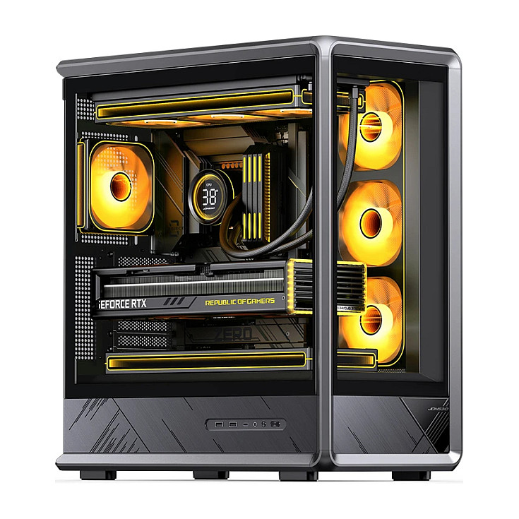 Jonsbo D401 PC-Gehäuse, Midi Tower, ATX, Tempered Glass - schwarz Midi-/Mini-Tower