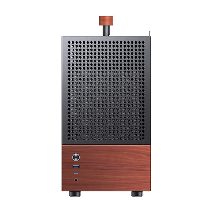 Jonsbo T6 PC Gehäuse, Mini-Tower, Mini-ITX, Tempered Glass, Holz - schwarz Midi-/Mini-Tower