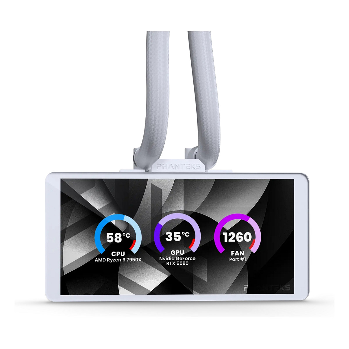 K PHANTEKS Glacier One 360M25 LCD AiO-Wasserkühlung, 6-Zoll-Display - 360mm, weiß