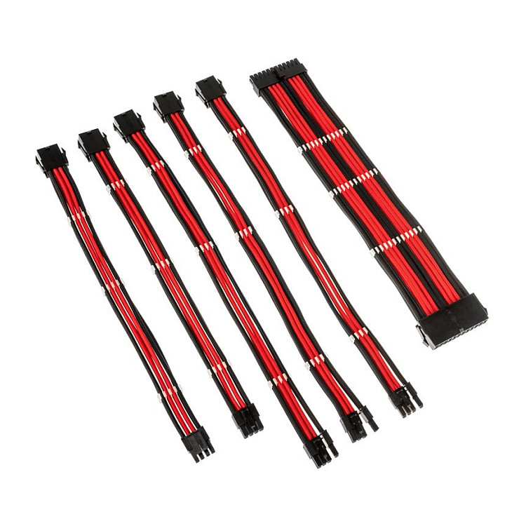 Kolink Core Adept Braided Cable Extension Kit - Black/Red