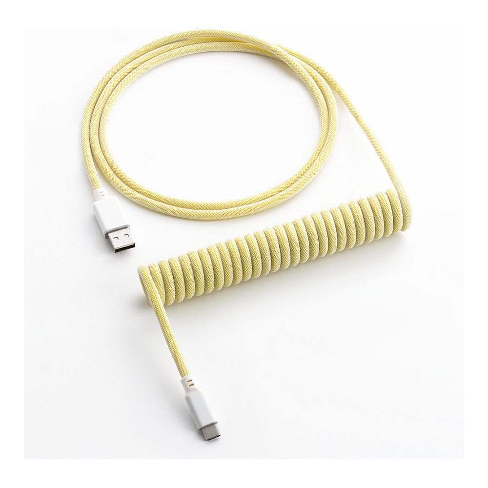 CableMod Classic Coiled Keyboard Cable USB-C zu USB Typ A, Lemon Ice - 150cm