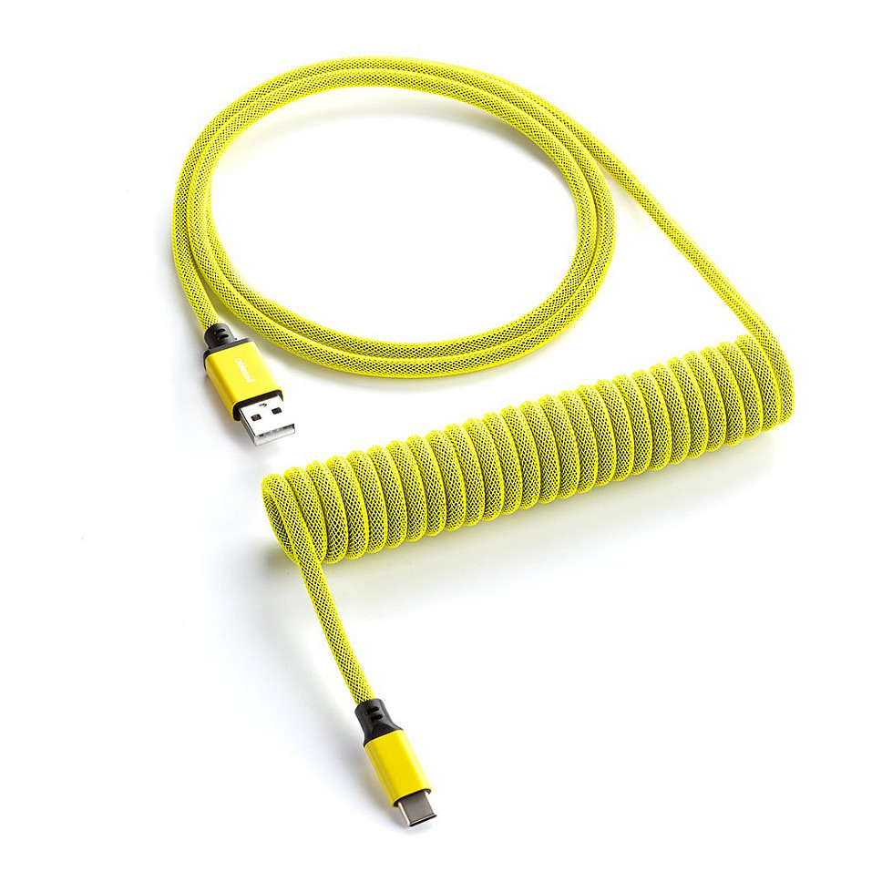 CableMod Classic Coiled Keyboard Cable USB-C zu USB Typ A, Dominator Yellow - 150cm