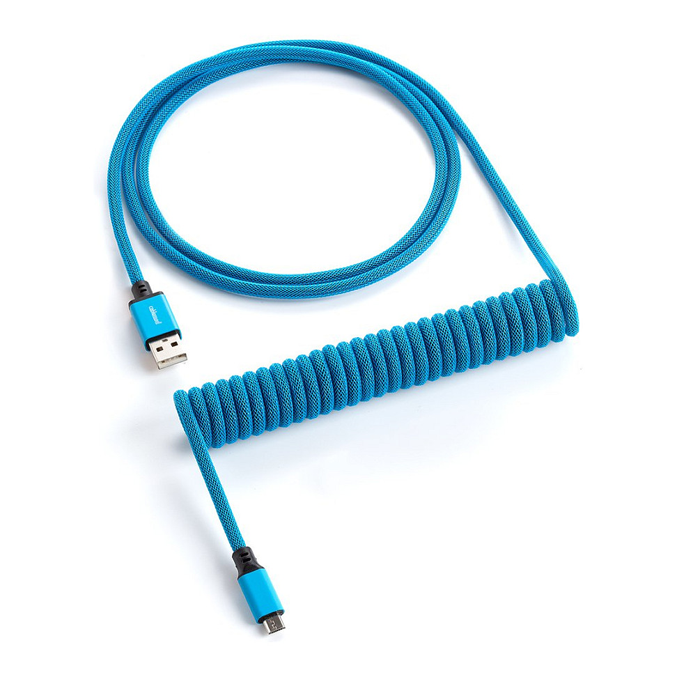 CableMod Classic Coiled Keyboard Cable Micro USB zu USB Typ A, Spectrum Blue - 150cm