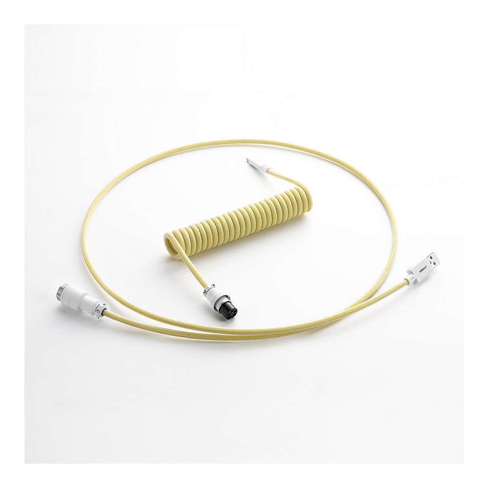 CableMod PRO Coiled Keyboard Cable USB-C zu USB Typ A, Lemon Ice - 150cm
