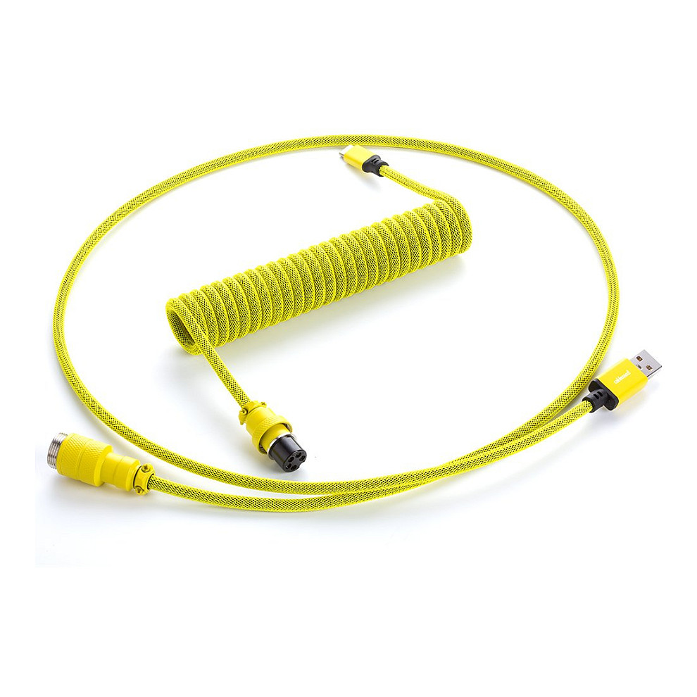CableMod PRO Coiled Keyboard Cable USB-C zu USB Typ A, Dominator Yellow - 150cm