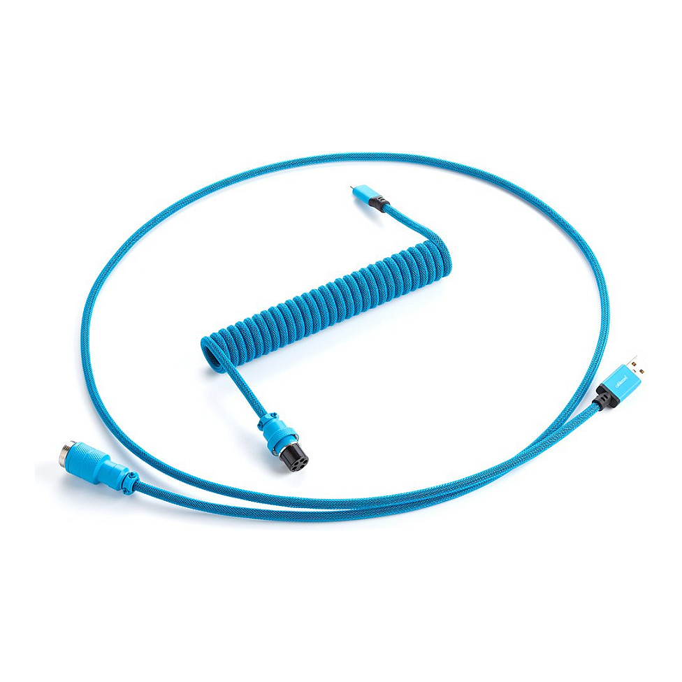 CableMod PRO Coiled Keyboard Cable Micro-USB zu USB Typ A, Spectrum Blue - 150cm
