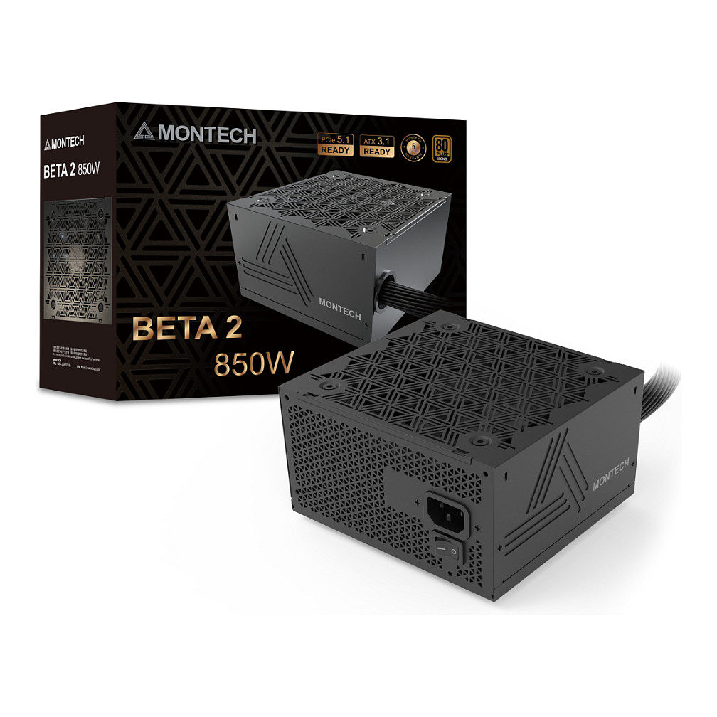 Montech BETA 2 80 PLUS Bronze Netzteil, ATX 3.1, PCIe 5.1 - 850 Watt, schwarz