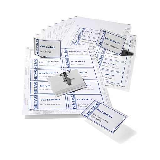 Namensschilder transparent 9 cm x 5.4 cm