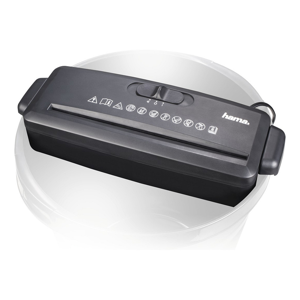 Hama Mini S6 Aktenvernichter mit Streifenschnitt bis 6 Blatt schwarz
