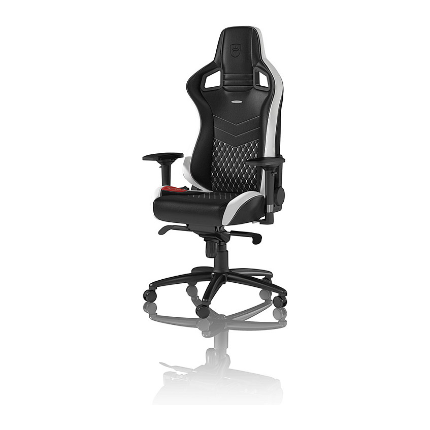 noblechairs EPIC Echtleder Gaming Stuhl - schwarz/weiß/rot Gaming-Stühle
