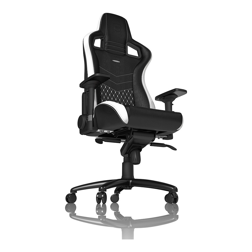 noblechairs EPIC Echtleder Gaming Stuhl - schwarz/weiß/rot