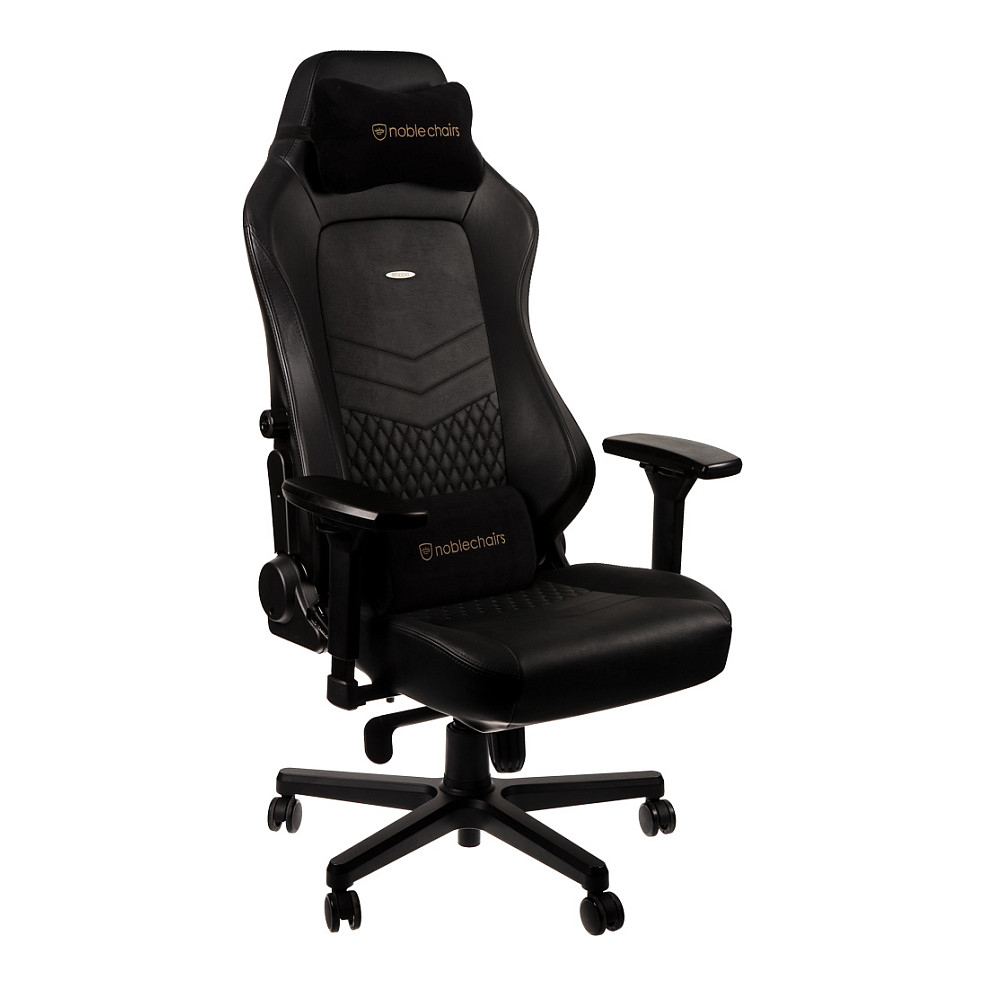 noblechairs HERO Echtleder Gaming Stuhl - schwarz/schwarz Gaming-Stühle