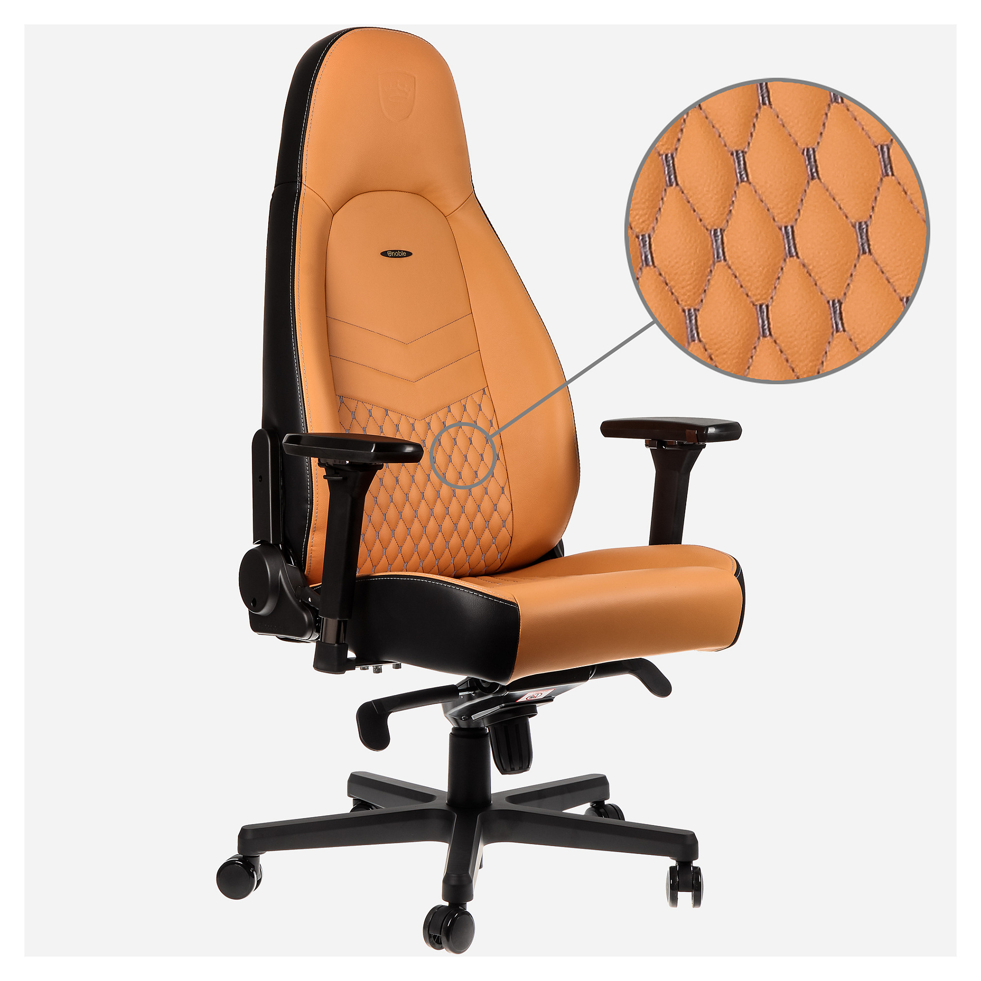 noblechairs ICON Echtleder Gaming Stuhl - cognac/schwarz