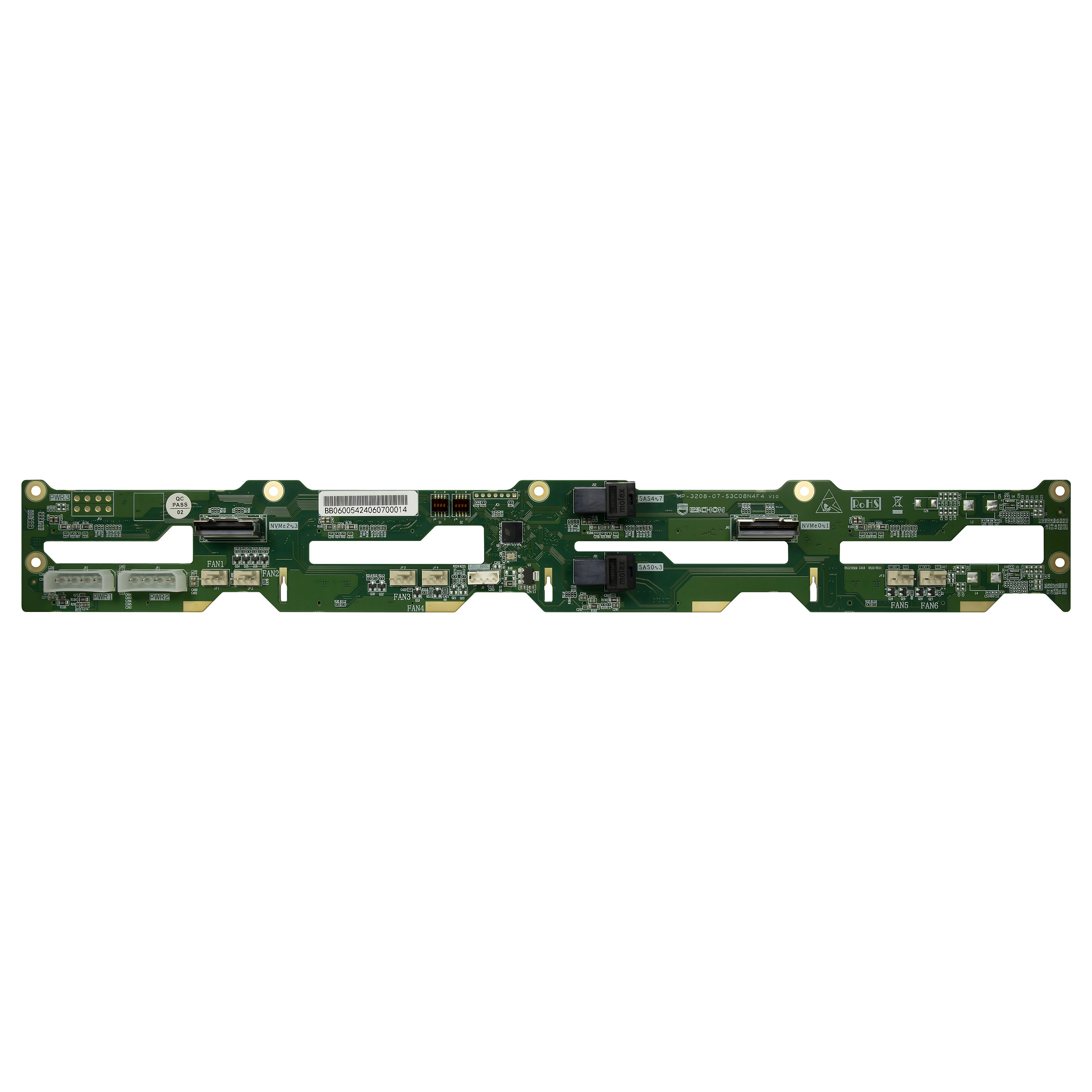 Inter-Tech IPC Backplane BP-4708-NVMe, 8-fach Netzwerk- und Serverschränke