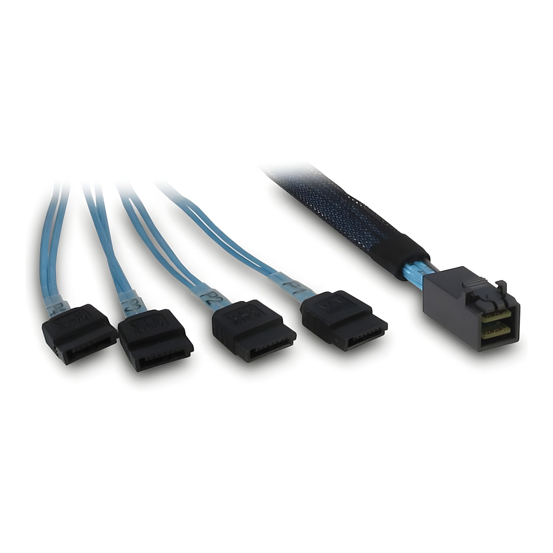 Inter-Tech Kabel SFF 8643 - 4x SATA/SAS- 0,7m Crossover