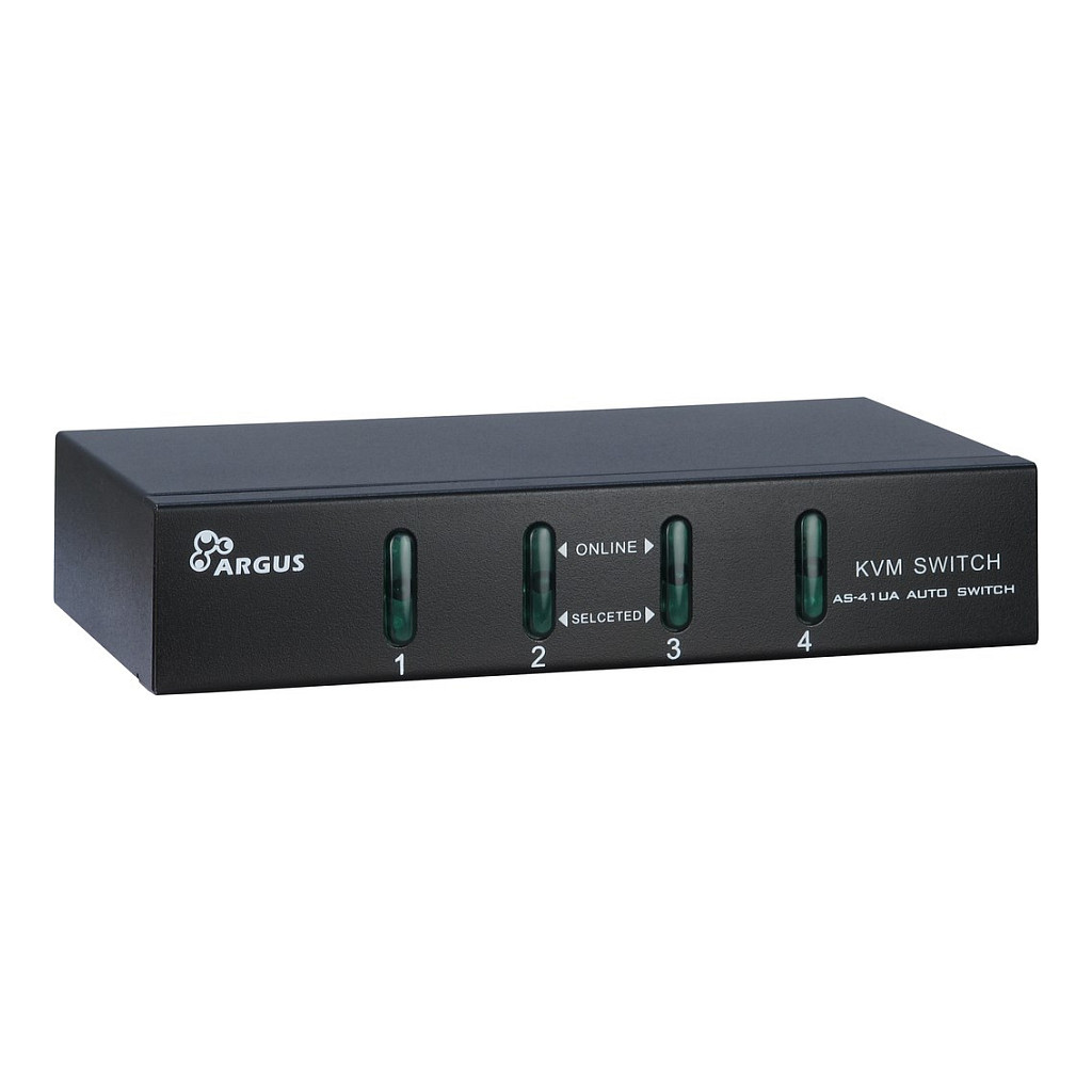 Inter-Tech KVM Switch AS-41UA VGA, 4 Port, Metall V2
