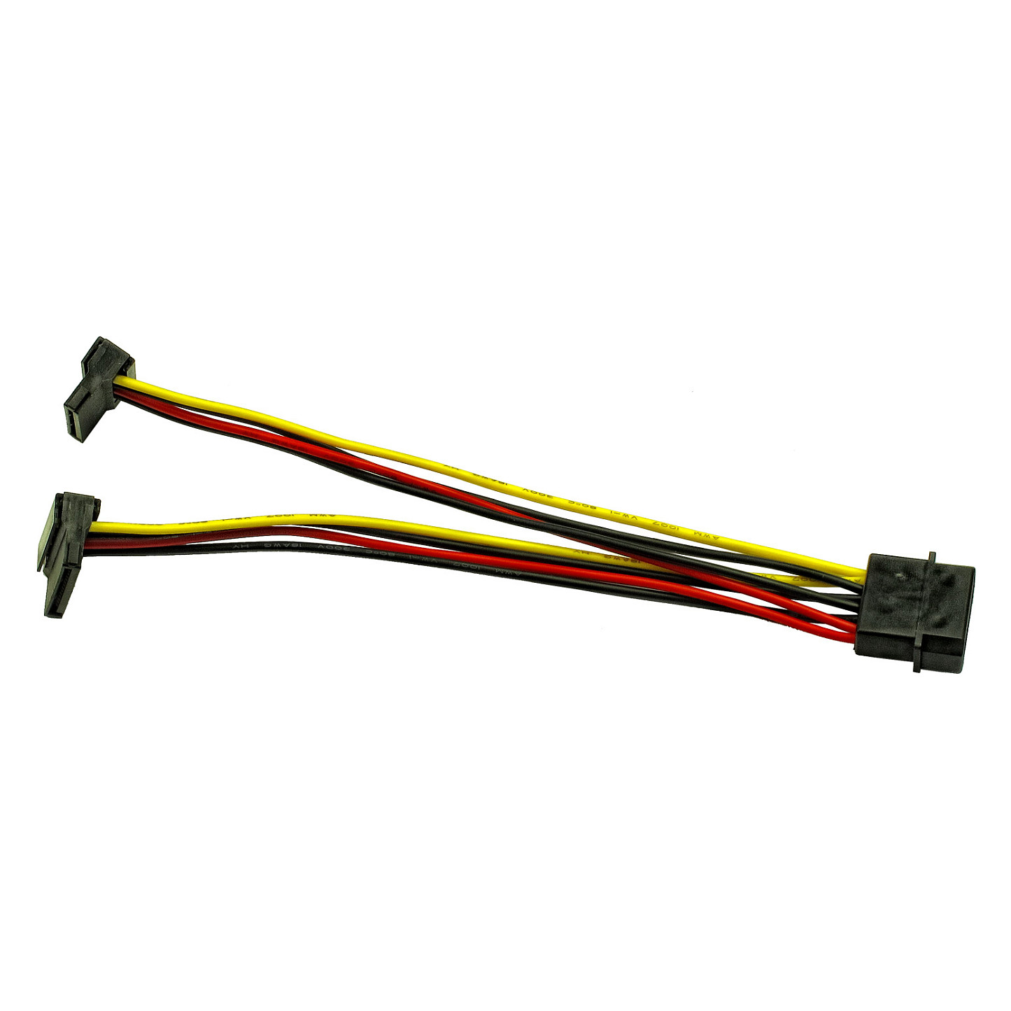 Inter-Tech Adapter 1x Molex -> 2x SATA Power 90° 0,15m