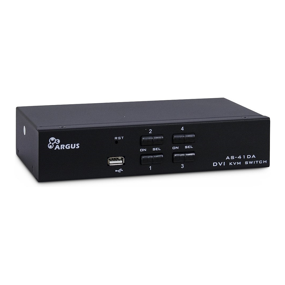 Inter-Tech KVM Switch AS-41DA DVI, 4 Port, Metall