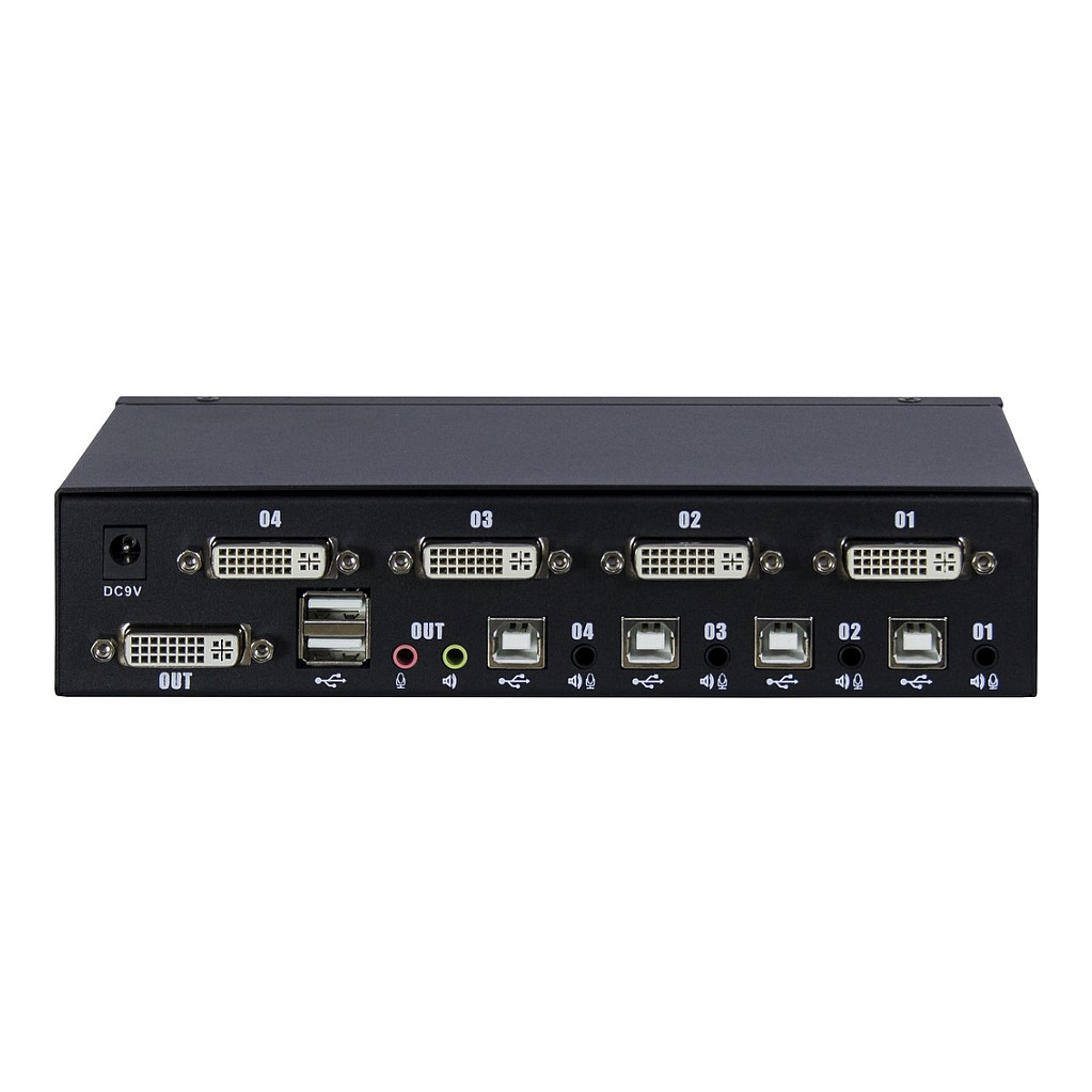 Inter-Tech KVM Switch AS-41DA DVI, 4 Port, Metall