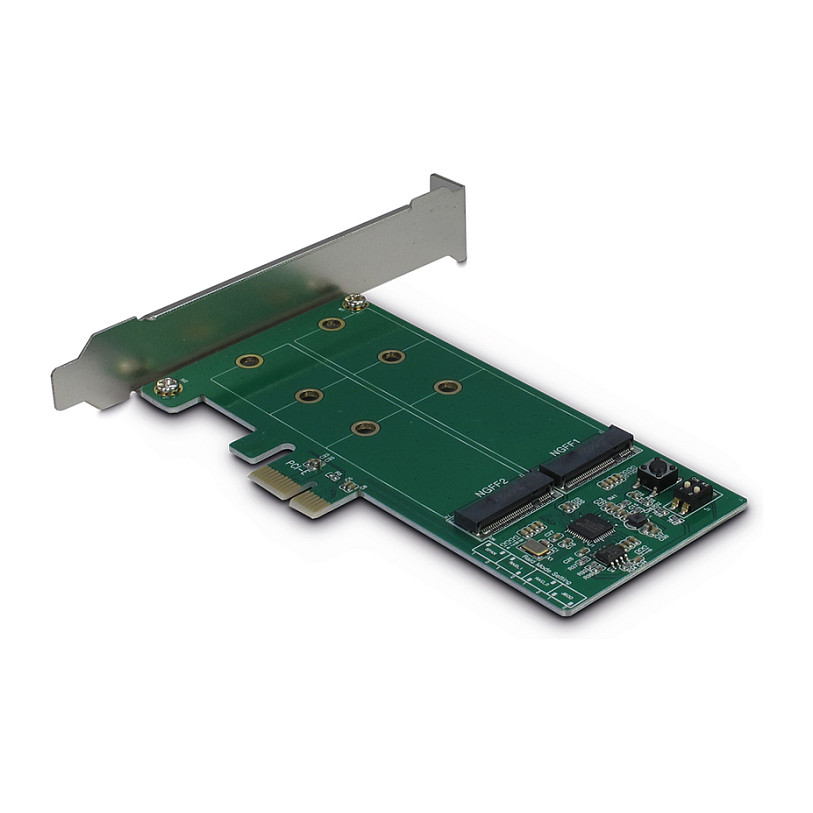 Inter-Tech PCIe Adapter Karte KCSSD4 PCIe x1 -> 2x M.2 S-AT
