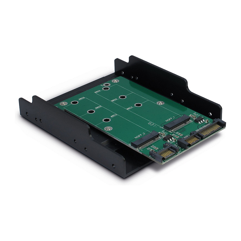 Inter-Tech Trägerrahmen KT005B PCI 3,5"" 2xSATA -> 2xM.2 SATA retail