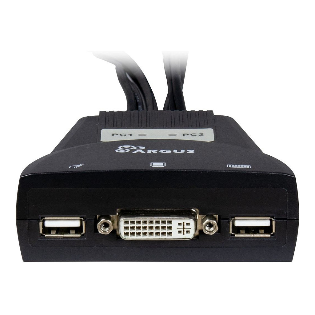 Inter-Tech KVM Switch LS-21DA DVI, 2 Port, Kunststoff