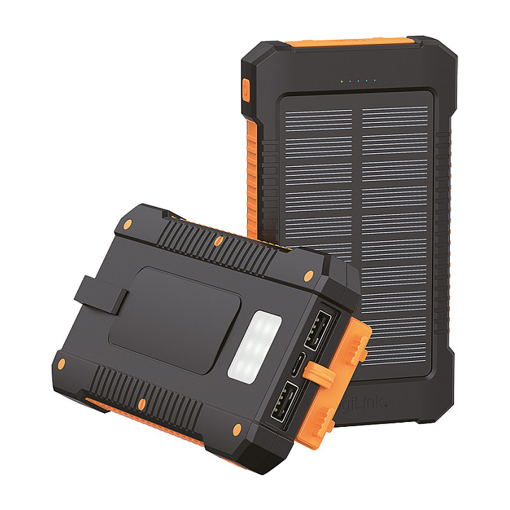 LOGILINK Solar-Powerbank 6000mAh USB-C, IP65, schwarz